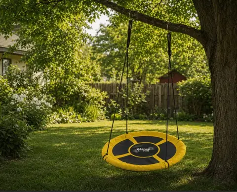 Záhradný nábytok Chomik Záhradná hojdačka bocianie hniezdo CHILLNEST | žltá 100 cm