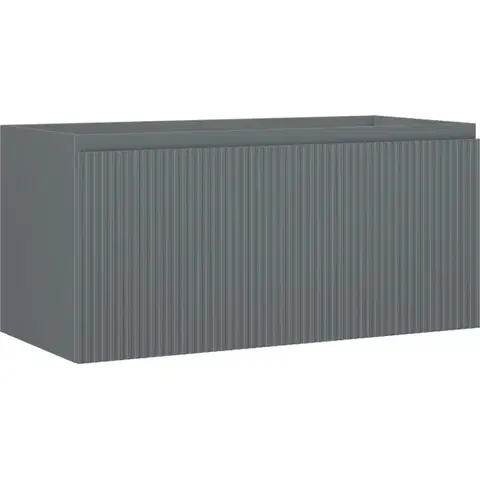 Kúpeľňový nábytok MEXEN/S - Rivel kúpeľňová skrinka pod umývadlo 100, 1 šuplík, reliéf, grafit mat 91A20-10047-1-BF66