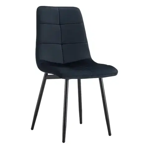 Jedálenské stoličky KONDELA Damia Typ 1 jedálenská stolička čierna (Velvet)