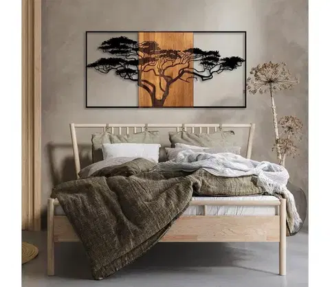 Obrazy  Nástenná dekorácia 147x70 cm strom drevo/kov 899SKL2315
