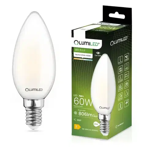 Dekoračné žiarovky Žiarovka LED sviečka FIL FR 7W E14 806LM 4000K