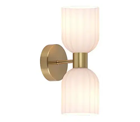 Svietidlá Light Prestige Nástenné svietidlo PIEGA 2xE14/10W/230V mosadz/biela LP-939/2W white