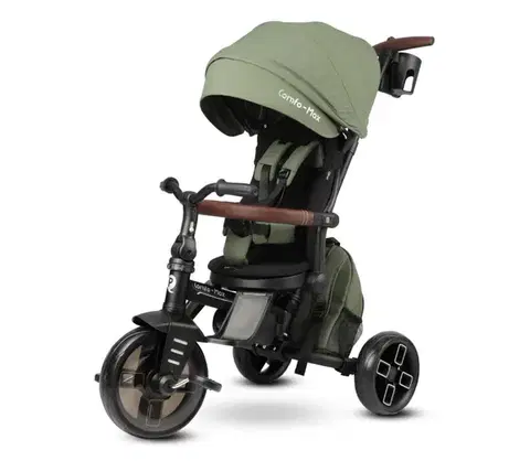 Trojkolky QPlay - Detská trojkolka 7v1 COMFO MAX zelená T70-olive