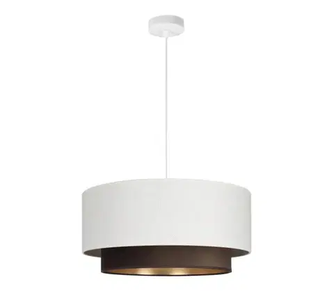 Svietidlá  Závesný luster na lanku NATIA 1xE27/60W/230V, priemer 45 cm, biely/hnedý H0202