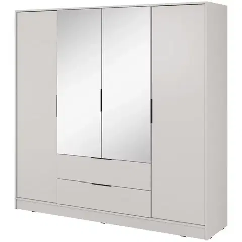Šatníkové skrine Skriňa Kelly 4D so zrkadlom cashmere