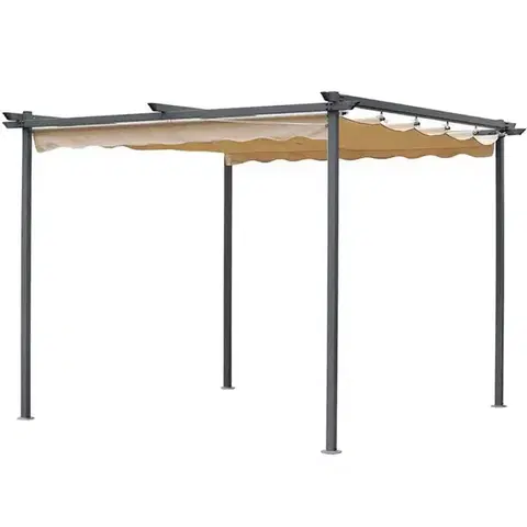 Záhradné pavilóny a stany Záhradný pavilón / pergola 2,6x2,6x2,2 m béžová