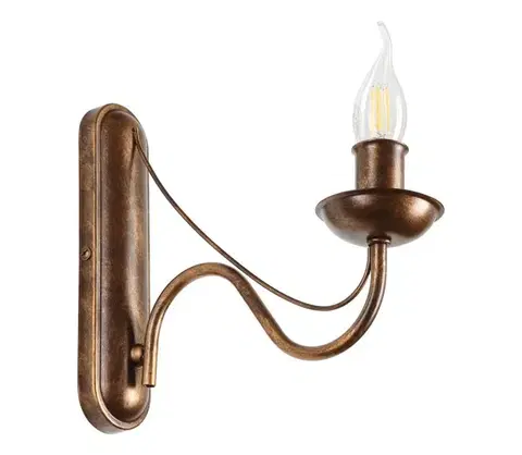Svietidlá  Nástenná lampa ANTON 1xE14/60W/230V bronzová KM-1.294/BRĄZ