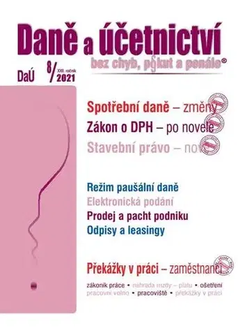 Dane, účtovníctvo Daně a účetnictví 8/2021 - Jiří Plos