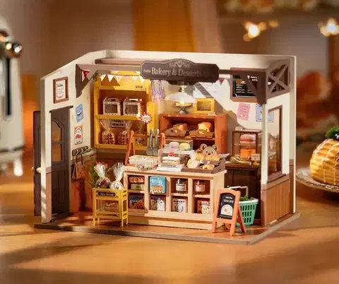 3D puzzle 3D Creative LED drevené 3D puzzle Pekáreň