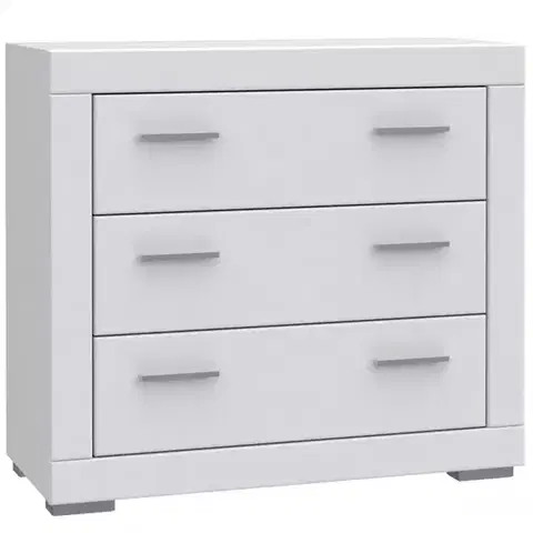 Komody do spálne Komoda Snow 3S SNWK23 biely mat