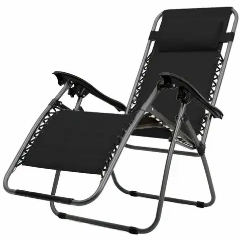 Záhradný nábytok Avenberg Relaxačné kreslo Sofia/Dallas, čierne