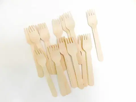 Jednorázový riad MAKRO - Vidlička drevo 20ks