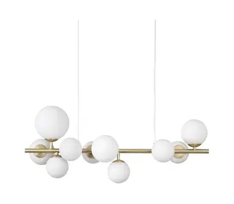 Svietidlá Ideal Lux - LED Luster na lanku PERLAGE 10xG9/3W/230V 81 cm zlatá/biela 283791