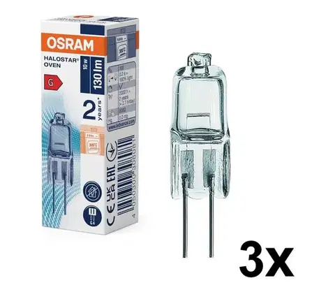 Žiarovky SADA 3x žiarovky do rúry HALOSTAR G4/10W/12V 2700K - Osram 8590828004950