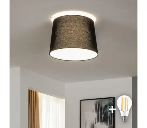 Svietidlá BRILAGI - LED prisadený luster CERIA 1xE27/40W/230V priemer 30 cm čierna BG3988+EG781038