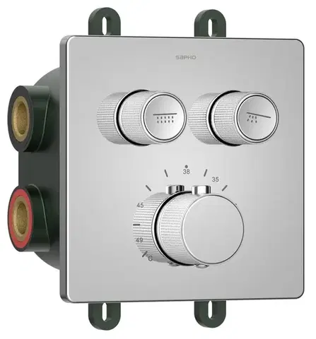 Kúpeľňové batérie SAPHO - SMART SELECT podomietková termostatická sprchová batéria, box, 2 výstupy, chróm RP042