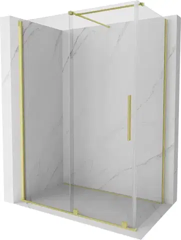 Sprchovacie kúty MEXEN/S - Velár sprchovací kút 160 x 100, transparent, zlatá kartáčovaná 871-160-100-01-55