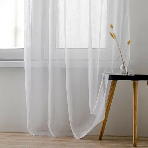 Závesy Homede Záclona Kresz Eyelets gold, biela, 140 x 275 cm