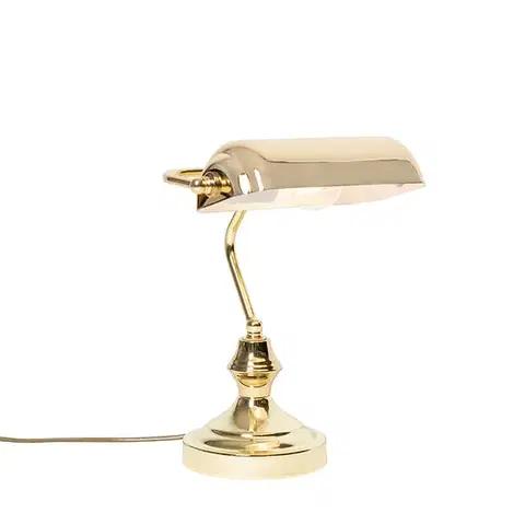 Stolové lampy na písací stôl Klasická stolná lampa/notárska lampa mosadz - Banker