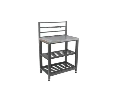 Záhradné stoličky a kreslá  Vonkajší stolový modul 80x47x123 cm čierny/nerezový 14128