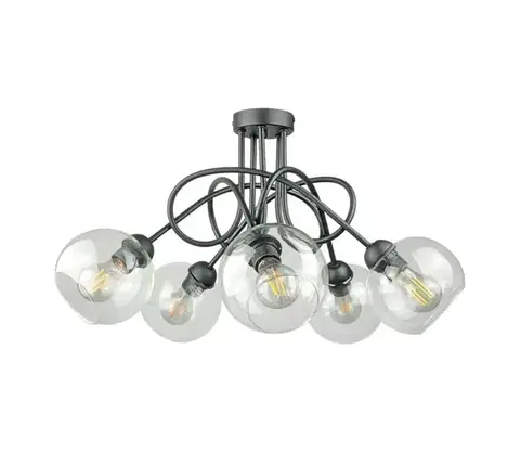 Svietidlá Keter Lighting Prisadený luster EVIE 5xE27/60W/230V antracit/číra 2805