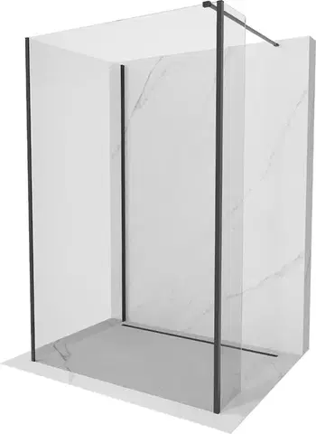 Sprchové dvere MEXEN/S - Kioto Sprchová zástena WALK-IN 125 x 120 x 40, transparent, čierna 800-125-120-221-70-00-040