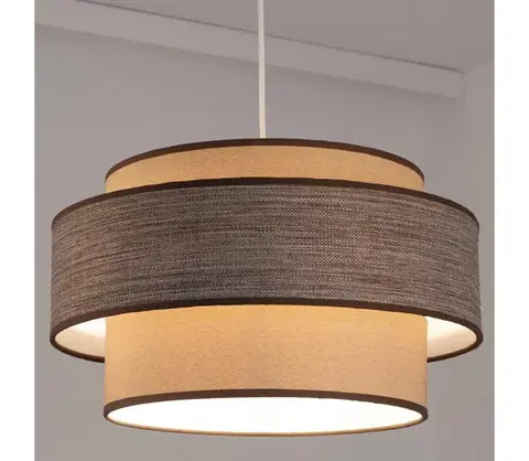Svietidlá  Luster na lanku GRACE 1xE27/60W/230V pr. 40 cm béžová/hnedá 0668