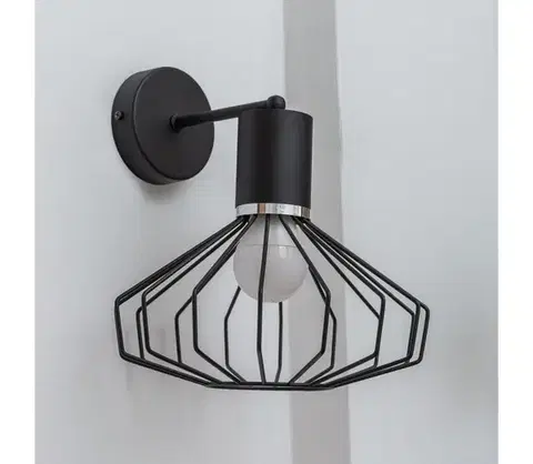 Svietidlá  Nástenné svietidlo SOLANO 1xE27/15W/230V čierna/lesklý chróm KK-1335/1 BK+CH