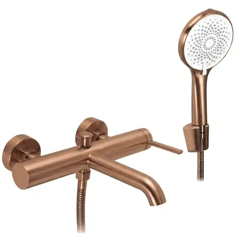 Kúpeľňové batérie REA - Vaňová nástenná batéria Rivo Brush Copper REA-B9339