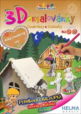 Nalepovačky, vystrihovačky, skladačky 3D omalovánky Velký pohádkový svět