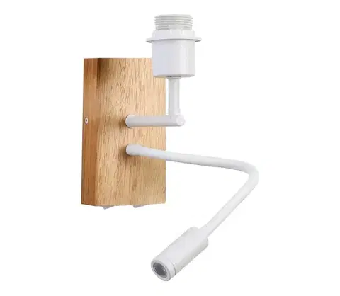 Svietidlá Brilagi - LED Flexibilná nástenná lampa NUBILA WOOD 1xE27/25W/230V + LED/3W dub/biela BRI132