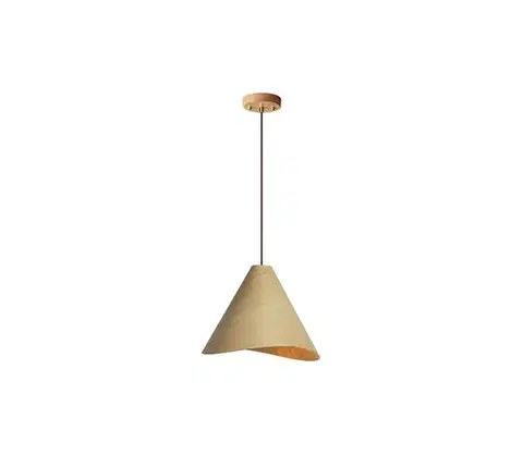Svietidlá  Drevený luster na lanku 1xE27/60W/230V pr. 33 cm masív/dub/kaučukovník WRE011
