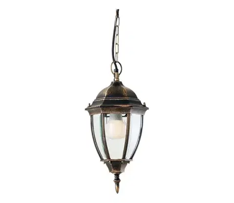Svietidlá Redo 9607 - Vonkajší luster na reťazi SEVILLA 1xE27/42W/230V IP44 zlatá/patina 9607
