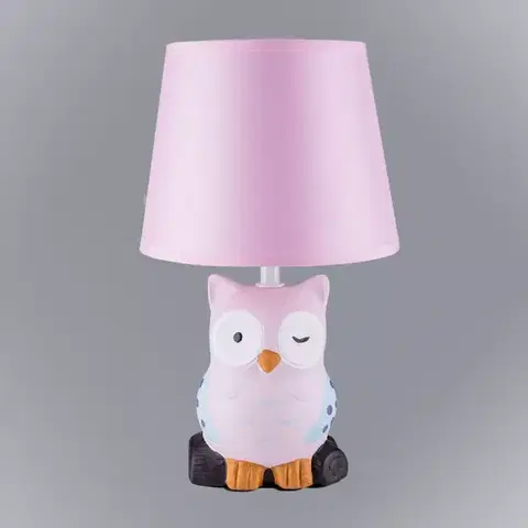 Moderné lampy Nočná lampa sova ružová VO2166 LB1