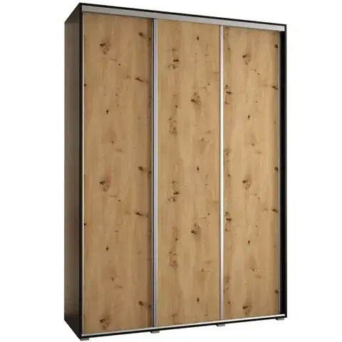 Šatníkové skrine Skriňa 45 Canaris 1 200 čierna/artisan/silver