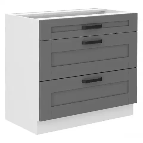 Kuchynské skrinky stojace Kuchynská skrinka Luna dustgrey/biela 80D 3S BB
