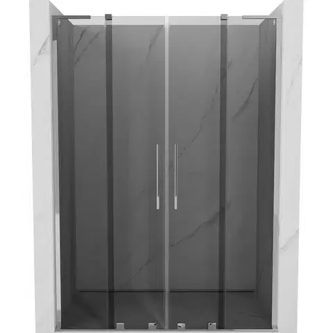 Sprchovacie kúty MEXEN/S - Velar L Duo posuvné sprchové dvere 160, grafit, chróm 871-160-003-42-01