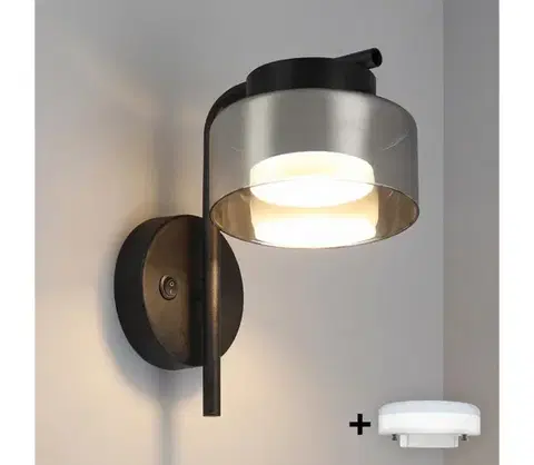 Svietidlá BRILAGI -LED RGB stmievateľná nástenná lampa AURA LUX 1xGX53/14W/230V Wi-Fi Tuya čierna/dymová BG3455+IM1490