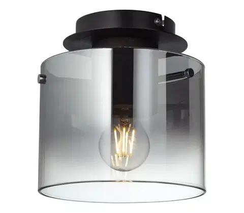 Svietidlá Brilliant - Stropné svietidlo BETH 1xE27/60W/230V Ø 20 cm čierna/dymová 75591/20