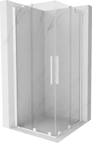 Sprchovacie kúty MEXEN/S - Velar Duo štvorcový sprchovací kút 90 x 90, transparent, biela 871-090-090-02-20