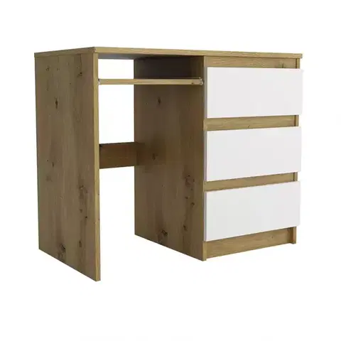 Moderné kancelárske stoly Písací stôl Leo II artisan/biela
