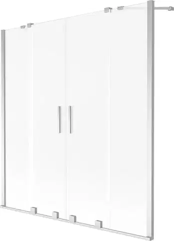 Sprchové dvere MEXEN/S - Velar Duo dvojkrídlová posuvná vaňová zástena 150 x 150, dekor, chróm 896-150-000-32-01