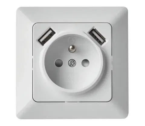 Predlžovacie káble  Zásuvka domová s USB FRENCH 250V/16A A6000.0