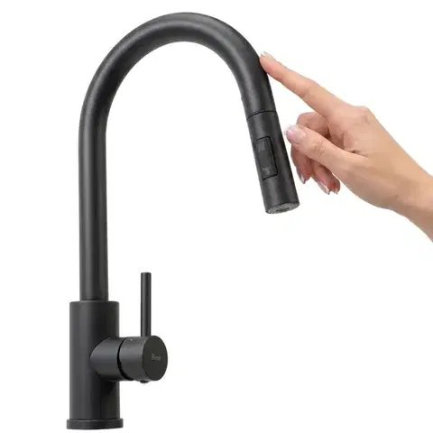 Kúpeľňové batérie REA - Kuchynská batéria Fresh Touch Black Matt REA-B6734
