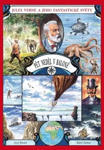 Komiksy Pět neděl v baloně, 2. vydání - Jules Verne,Josef Blažek,Karel Zeman