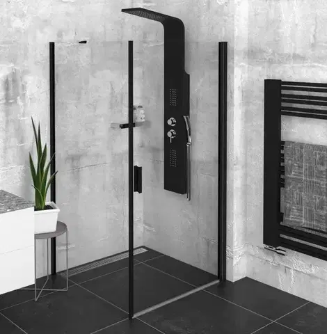 Sprchové dvere POLYSAN - ZOOM Black štvorcová sprchová zástena 900x900 L/P varianta ZL1290BZL3290B