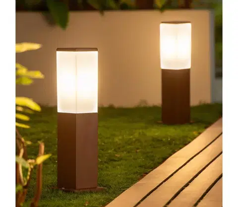 Záhradné lampy BRILAGI - Vonkajšia lampa NOVA 1xE27/15W/230V 40 cm IP44 hnedá FG-KH446PSH-40-RUST