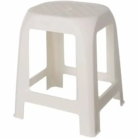 Záhradný nábytok Plastová stolička DESIGN biela, 41 x 35 x 46 cm