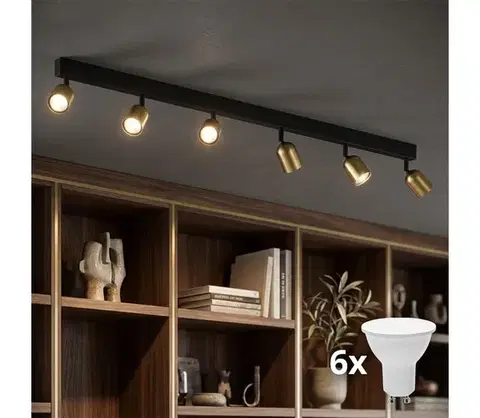 Svietidlá  LED Bodové svietidlo TOP 6xGU10/10W/230V zlatá/čierna 1022