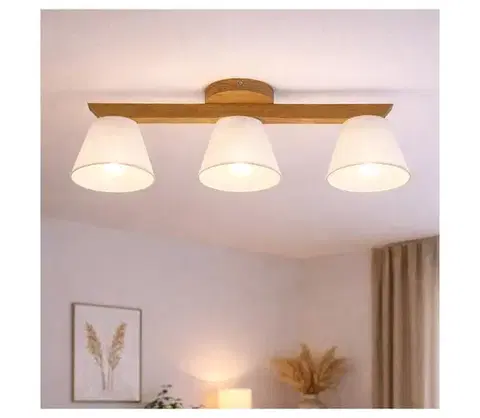 Svietidlá  Prisadený luster ANTONIO 3xE14/40W/230V dub LM-3.128/A/dąb/biały